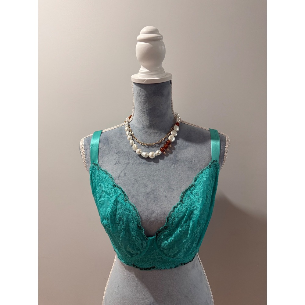 Cosabella Courtney Addy Green Sheer Lace Demi Underwire Bra 36G - Picture 7 of 13